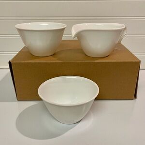 Lot 3 Corelle Winter Frost White Creamer with Hook Hanlde and Sugar (2)